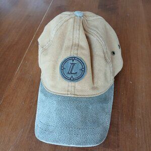 Two‑Tone Canvas & Suede Brim Hat – One Size